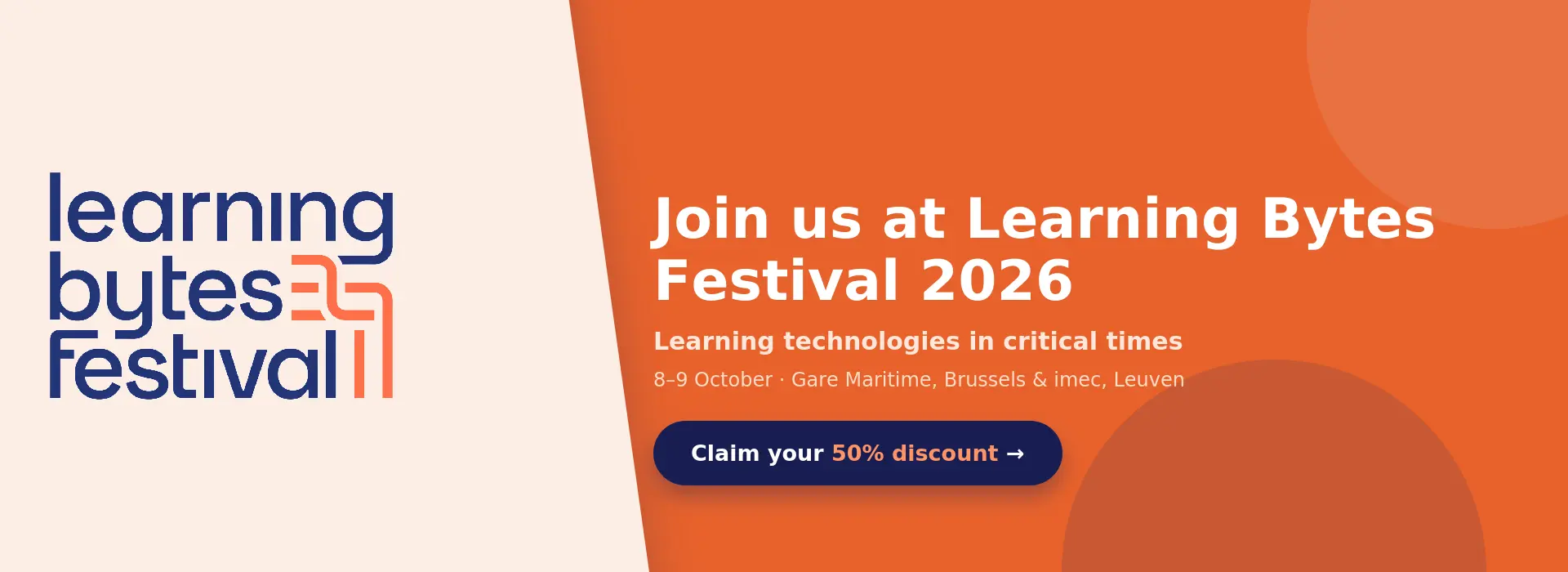 Learning Bytes Festival 2026 — 8 and 9 October in Brussels and Leuven